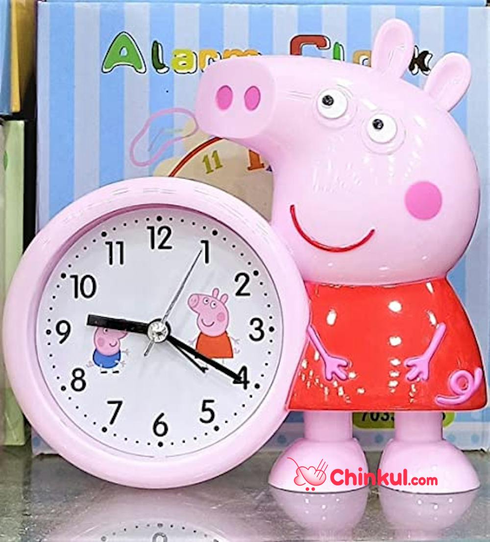 THE NEON Plastic Peppa Pig Alarm Clock For Kids And Home (Multicolor)  