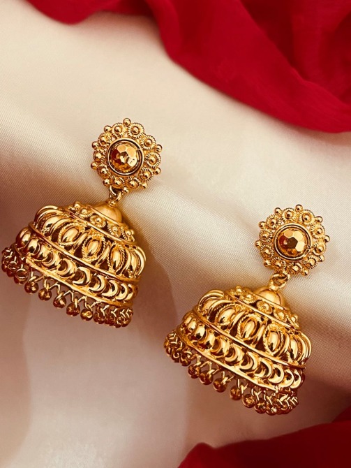 Buy Traditional Gold Jhumkas Design Real Gold Pattern Three Step Jhumkas  for Wedding