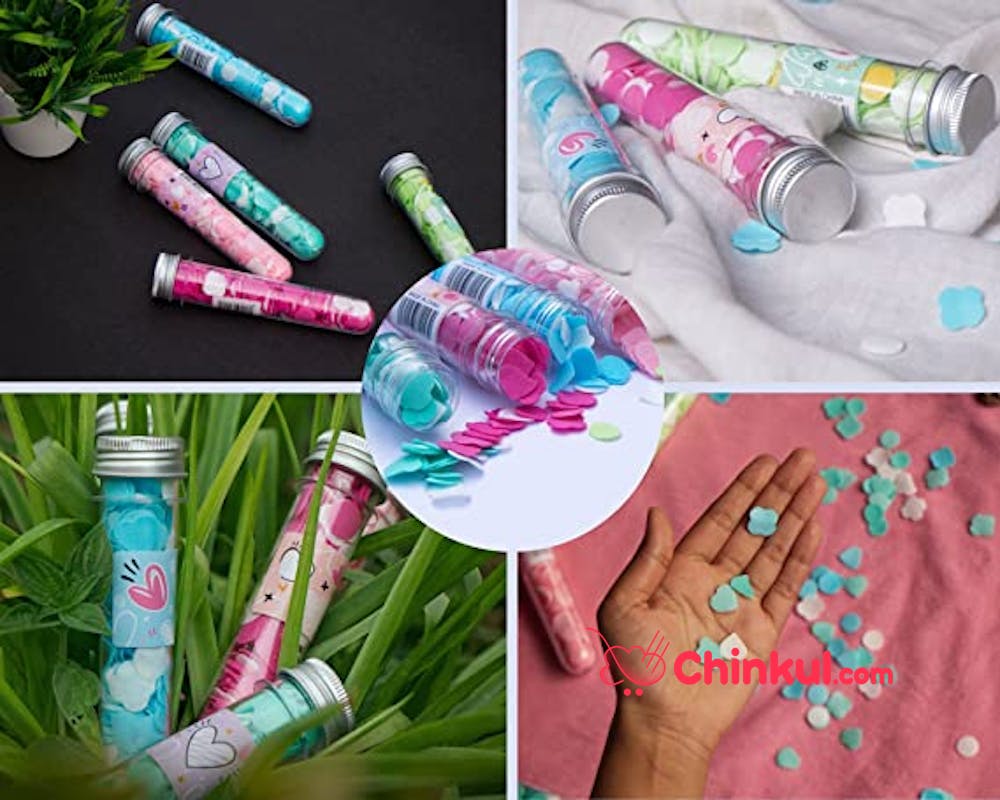 The Neon Travel Paper Soap Strips In Bottle | Mini Tube Hand Wash | Multi-Colors & Flower Shaped | Must Keep For Travel Kit & School Bags | Skin Friendly |