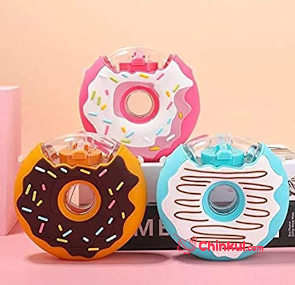 THE NEON Kids Multicolour Water Bottle BPA-Free Donut-Shaped 380ml Kettle Seal Leakproof Anti-Fall Soft Silicone Straw Cute Water Bottles For Toddlers Girl