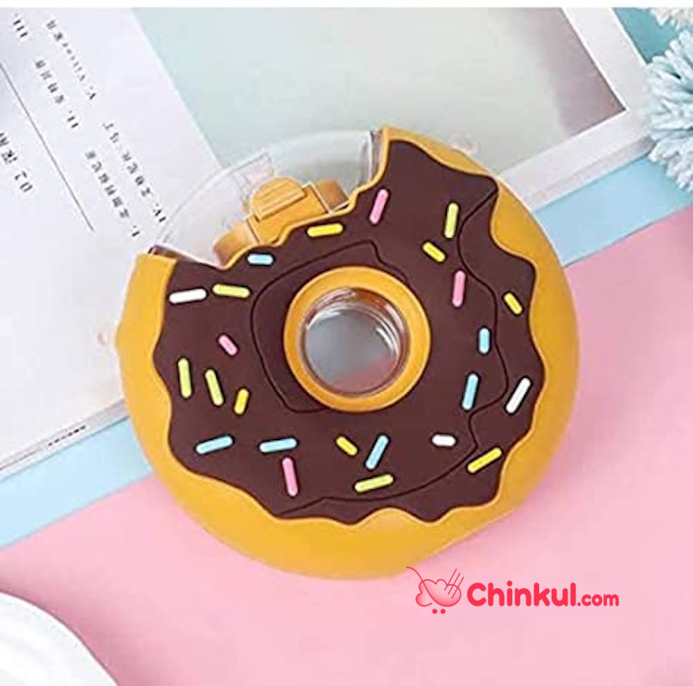 THE NEON Kids Multicolour Water Bottle BPA-Free Donut-Shaped 380ml Kettle Seal Leakproof Anti-Fall Soft Silicone Straw Cute Water Bottles For Toddlers Girl