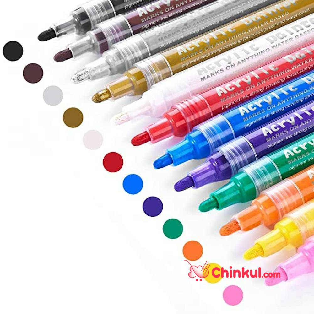 Acrylic Pen Non-Toxic Smooth Ink Fade Resistant Acrylic Markers Paint Pens  for Plastic - China Marker Pen Set, Permanent Acrylic Painting Pen